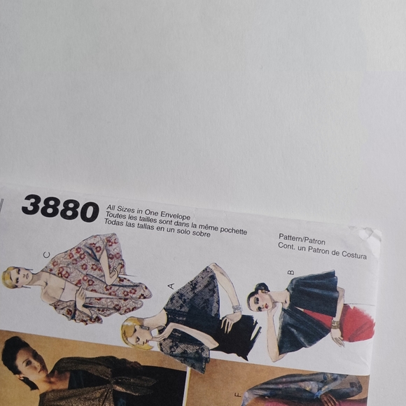 McCalls Evening Elegance Wrap Sewing Pattern All Sizes #3880 -80s -Uncut Vintage - Picture 4 of 5